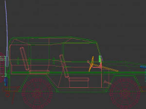 low poly military jeep 02 3D Model