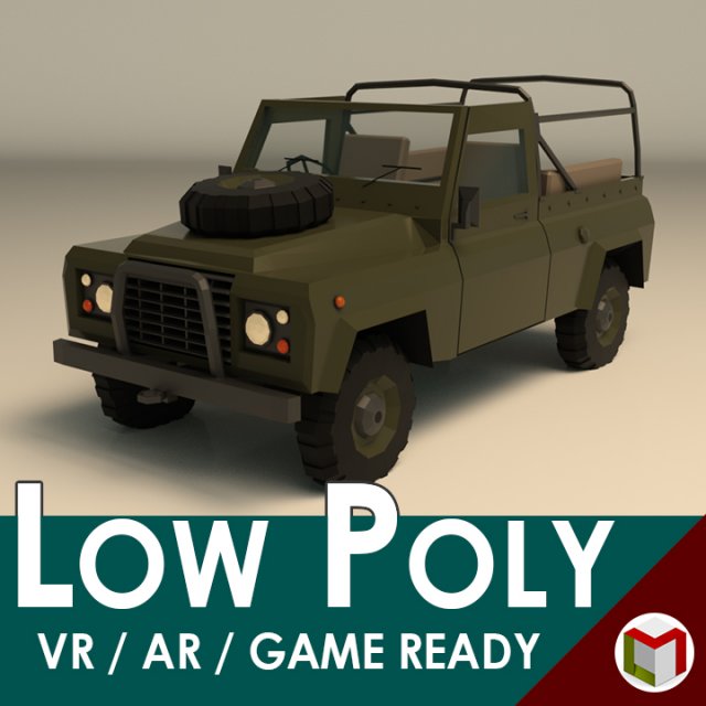 low poly military jeep 03 3D 모델 .c4d .max .obj .3ds .fbx .stl .blend 