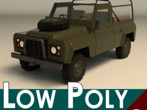 low poly military jeep 03 3D Model