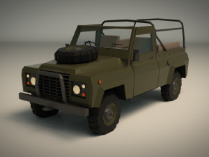 low poly military jeep 03 3D 모델