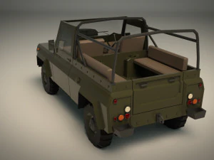low poly military jeep 03 3D Model