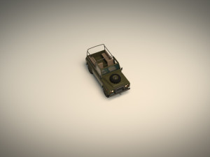 low poly military jeep 03 3D 모델