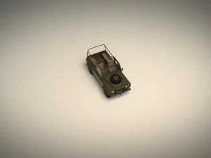 low poly military jeep 03 3D Model