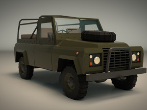 low poly military jeep 03 3D 모델