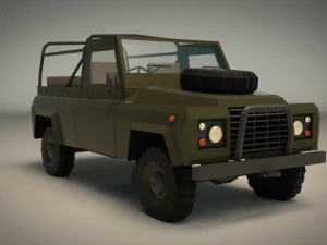 low poly military jeep 03 3D Model