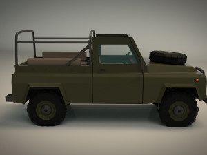 low poly military jeep 03 3D 모델