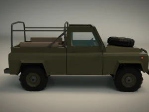 low poly military jeep 03 3D Model