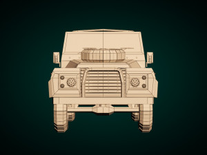 low poly military jeep 03 3D 모델