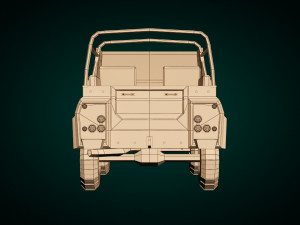 low poly military jeep 03 3D 모델