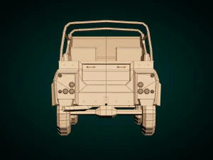 low poly military jeep 03 3D Model