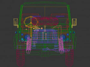 low poly military jeep 03 3D Model