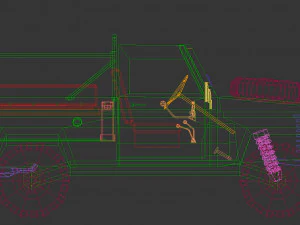 low poly military jeep 03 3D Model