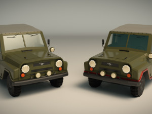 low poly military jeep 04 3Dモデル