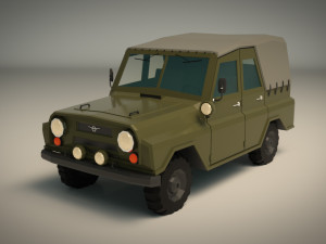 low poly military jeep 04 3Dモデル