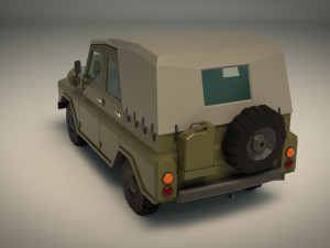 low poly military jeep 04 3Dモデル