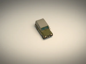 low poly military jeep 04 3D Model