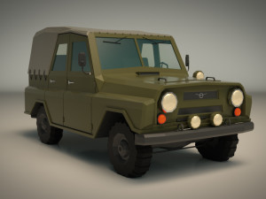 low poly military jeep 04 3Dモデル