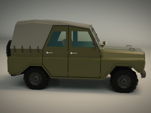 low poly military jeep 04 3Dモデル