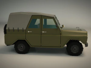low poly military jeep 04 3D Model