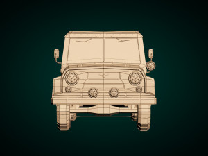 low poly military jeep 04 3Dモデル