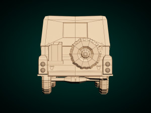 low poly military jeep 04 3Dモデル