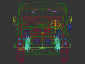low poly military jeep 04 3Dモデル