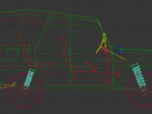 low poly military jeep 04 3D Model