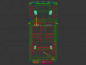 low poly military jeep 04 3D Model