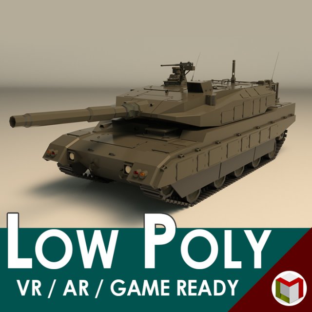 low poly tank 03 3D Модель .c4d .max .obj .3ds .fbx .stl .blend 
