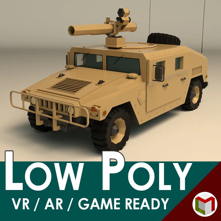 low poly humvee 03 3D Model .c4d .max .obj .3ds .fbx .stl .blend 