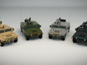 low poly humvee 03 3D-Modell