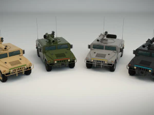 low poly humvee 03 3D Model