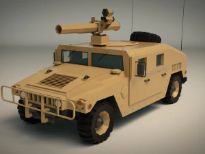low poly humvee 03 3D Model