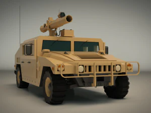 low poly humvee 03 3D Model