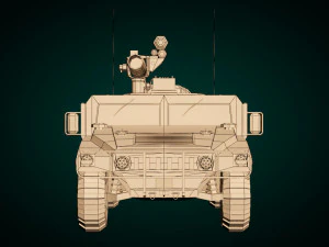 low poly humvee 03 3D Model
