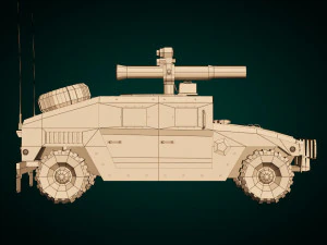 low poly humvee 03 3D Model