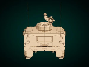 low poly humvee 03 3D Model