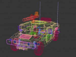 low poly humvee 03 3D Model