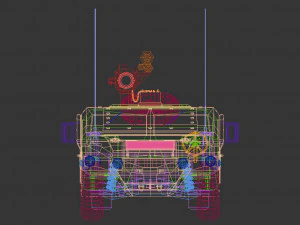 low poly humvee 03 3D Model