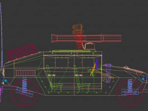 low poly humvee 03 3D Model