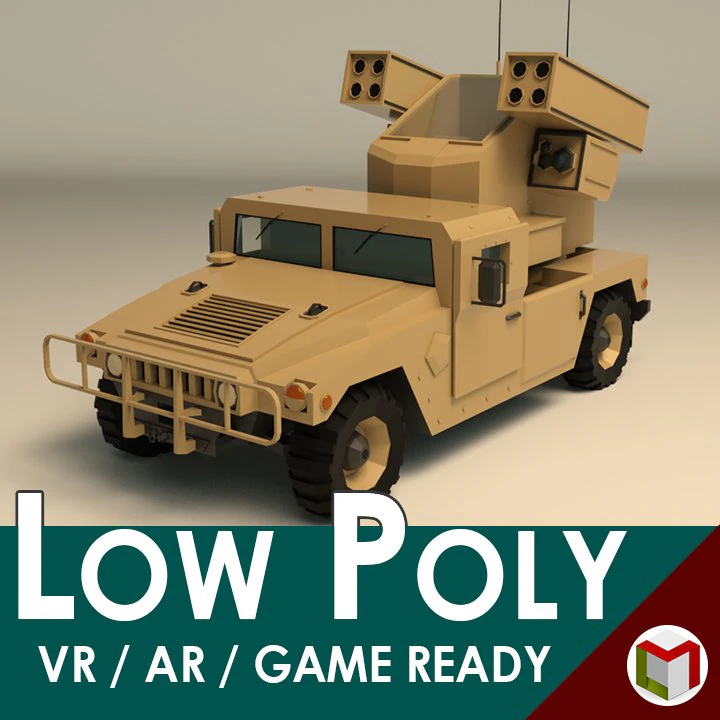 low poly humvee 04 3D Model .c4d .max .obj .3ds .fbx .stl .blend 