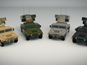 low poly humvee 04 Modèle 3D