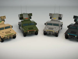 low poly humvee 04 3D Model