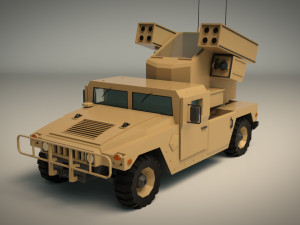 low poly humvee 04 Modèle 3D