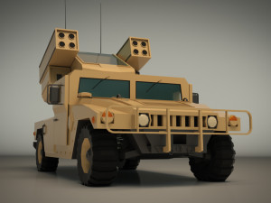 low poly humvee 04 Modèle 3D