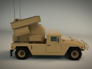 low poly humvee 04 Modèle 3D