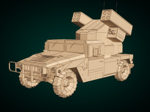 low poly humvee 04 Modèle 3D