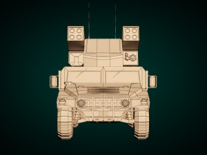 low poly humvee 04 Modèle 3D