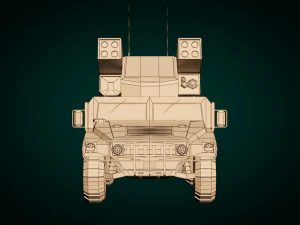 low poly humvee 04 3D Model
