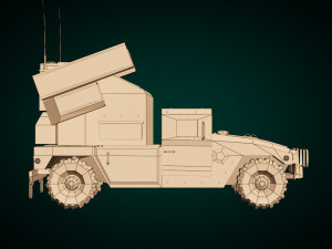 low poly humvee 04 Modèle 3D